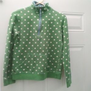 Green and white  zip up hoodie